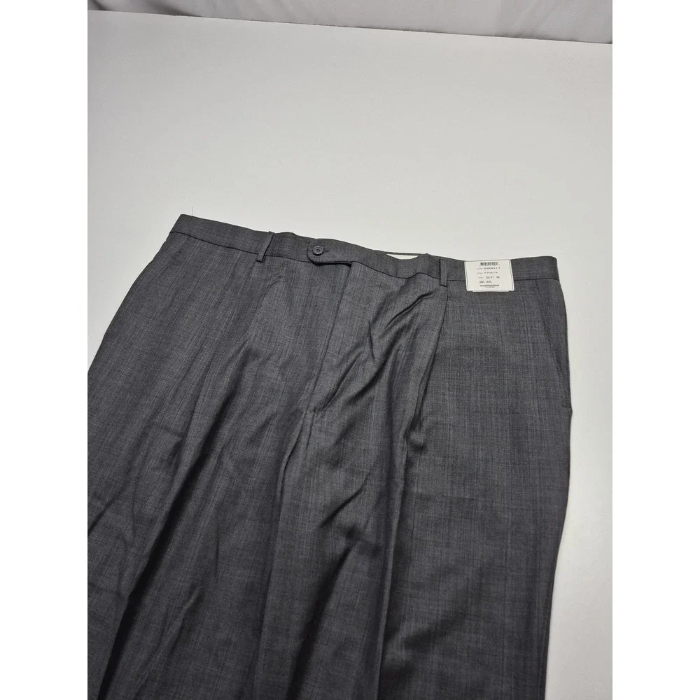 Alta Moda Italia Suit Mens 52 Gray Check Wool Super 120s 2 Piece 47x36 Italy NWT